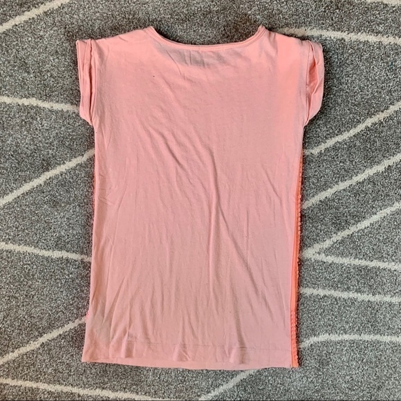 Crewcuts Neon Orange Sequin Tunic T-shirt Dress 4 - Picture 3 of 6